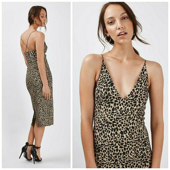 NWT Topshop Leopard Print Criss Cross Dress US 2 - Picture 6 of 6